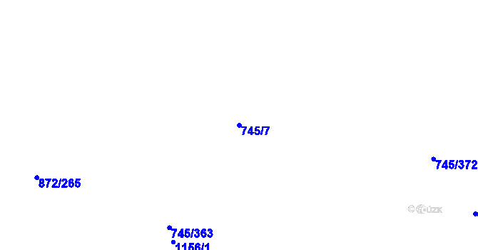 Parcela st. 745/7 v KÚ Hořátev, Katastrální mapa