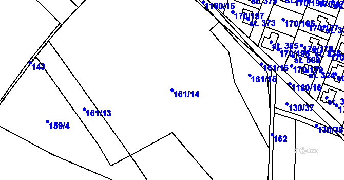 Parcela st. 161/14 v KÚ Hořátev, Katastrální mapa