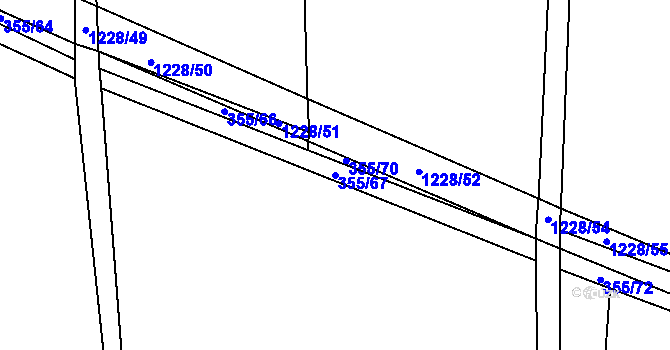 Parcela st. 355/67 v KÚ Hořátev, Katastrální mapa