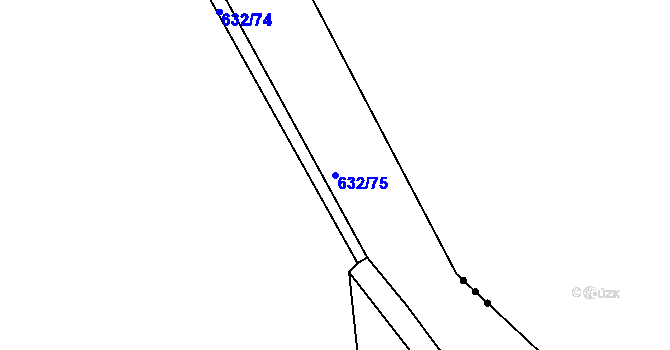 Parcela st. 632/75 v KÚ Hořátev, Katastrální mapa