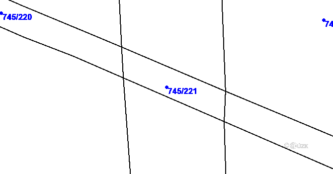 Parcela st. 745/221 v KÚ Hořátev, Katastrální mapa