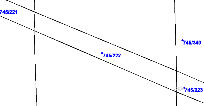 Parcela st. 745/222 v KÚ Hořátev, Katastrální mapa