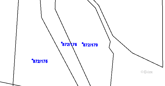 Parcela st. 872/179 v KÚ Hořátev, Katastrální mapa