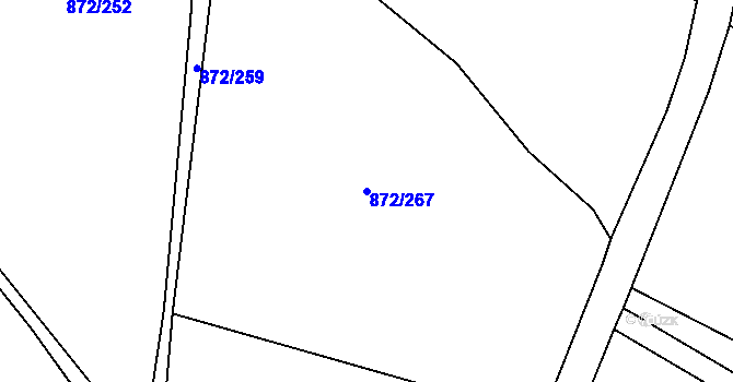 Parcela st. 872/267 v KÚ Hořátev, Katastrální mapa