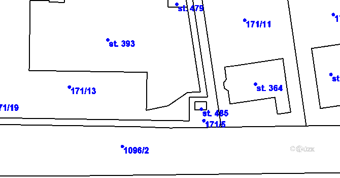 Parcela st. 486 v KÚ Hořátev, Katastrální mapa