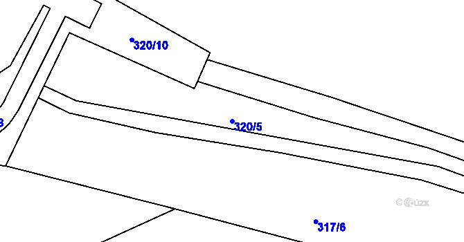 Parcela st. 320/5 v KÚ Hořejší Kunčice, Katastrální mapa