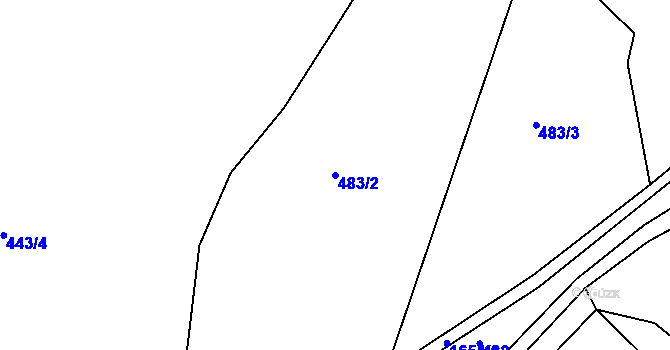 Parcela st. 483/2 v KÚ Hořejší Kunčice, Katastrální mapa