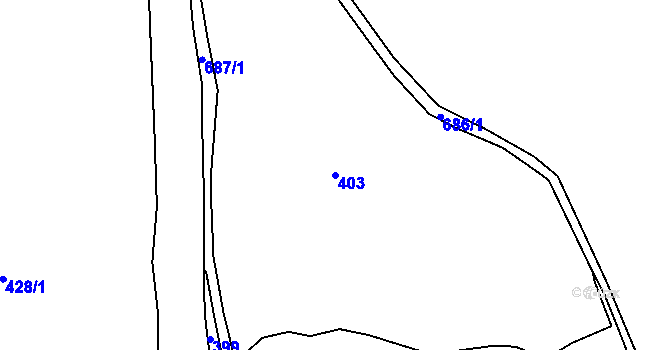 Parcela st. 403 v KÚ Kerhartice u Budišova nad Budišovkou, Katastrální mapa