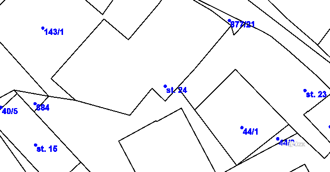 Parcela st. 24 v KÚ Hořepník, Katastrální mapa