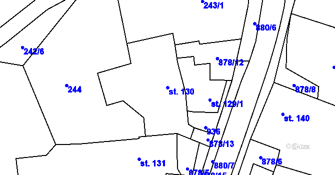 Parcela st. 130 v KÚ Hořepník, Katastrální mapa