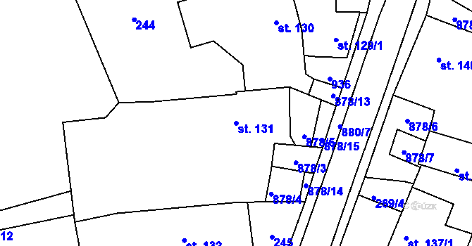 Parcela st. 131 v KÚ Hořepník, Katastrální mapa