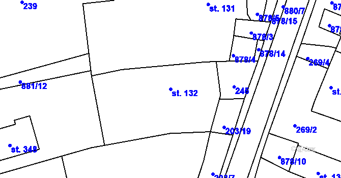 Parcela st. 132 v KÚ Hořepník, Katastrální mapa