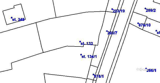Parcela st. 133 v KÚ Hořepník, Katastrální mapa