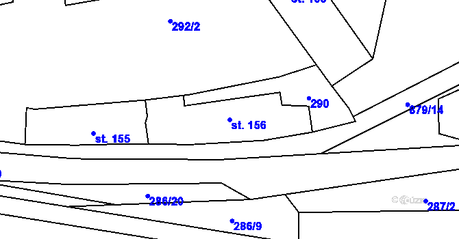 Parcela st. 156 v KÚ Hořepník, Katastrální mapa