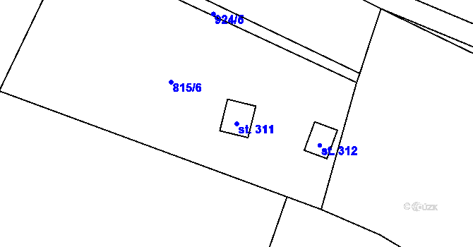 Parcela st. 311 v KÚ Hořepník, Katastrální mapa