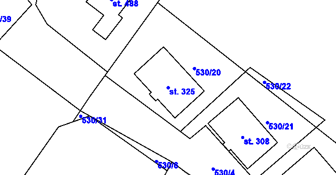 Parcela st. 325 v KÚ Hořepník, Katastrální mapa
