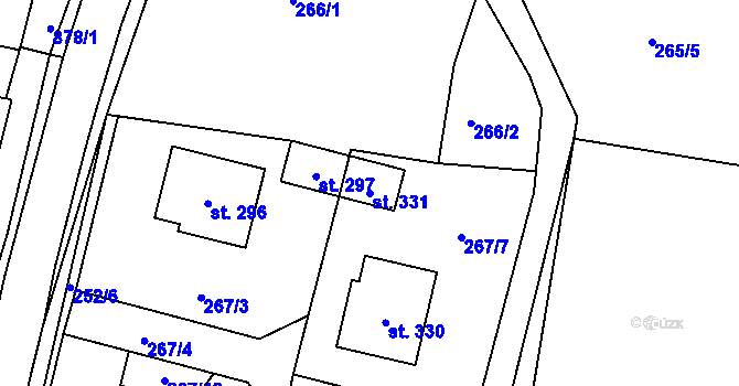 Parcela st. 331 v KÚ Hořepník, Katastrální mapa