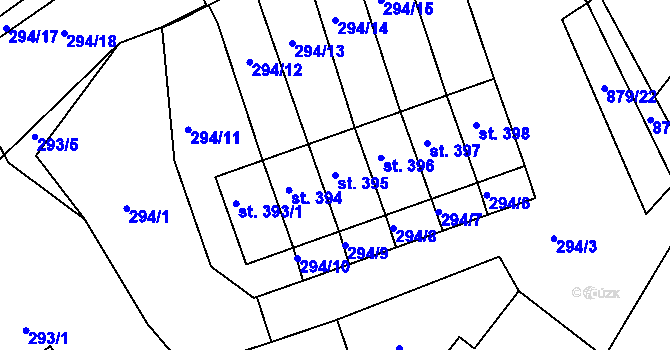 Parcela st. 395 v KÚ Hořepník, Katastrální mapa