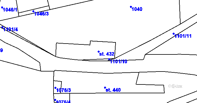 Parcela st. 432 v KÚ Hořepník, Katastrální mapa