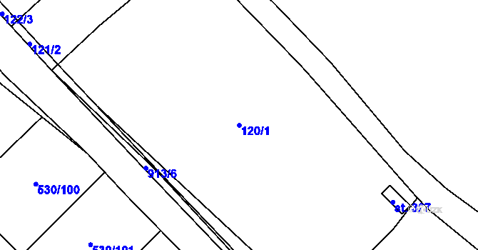Parcela st. 120/1 v KÚ Hořepník, Katastrální mapa