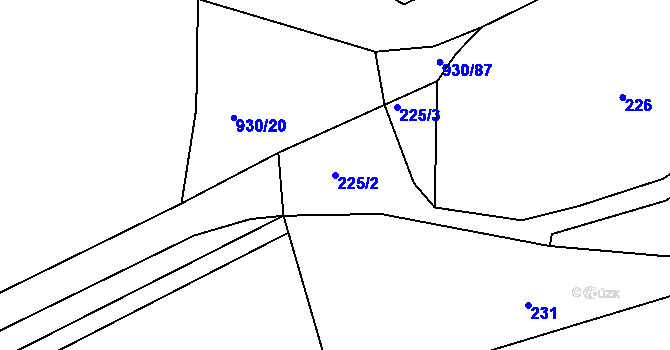 Parcela st. 225/2 v KÚ Hořepník, Katastrální mapa