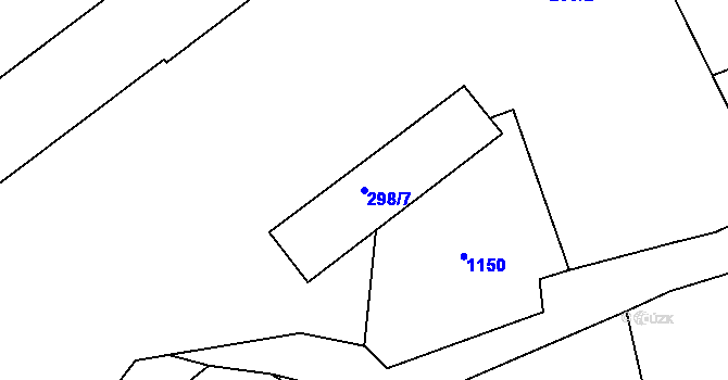 Parcela st. 298/7 v KÚ Hořepník, Katastrální mapa