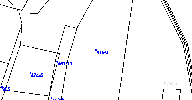 Parcela st. 415/3 v KÚ Hořepník, Katastrální mapa