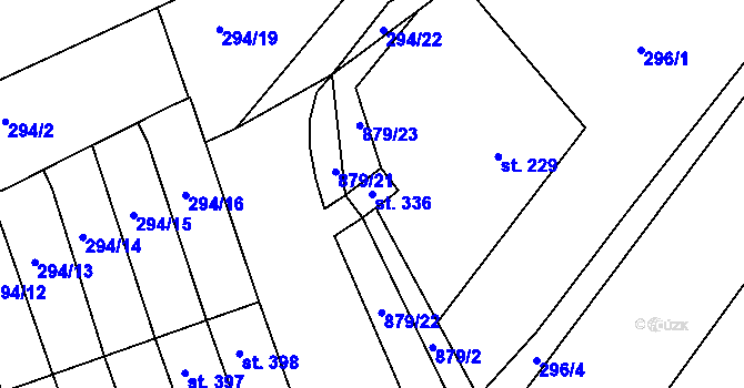 Parcela st. 336 v KÚ Hořepník, Katastrální mapa