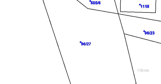 Parcela st. 96/27 v KÚ Hořepník, Katastrální mapa