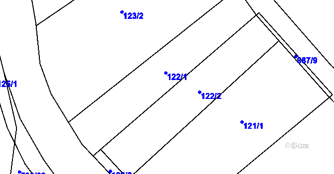 Parcela st. 122 v KÚ Hořepník, Katastrální mapa
