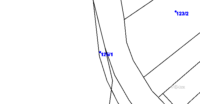 Parcela st. 125/1 v KÚ Hořepník, Katastrální mapa