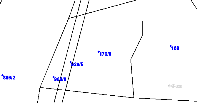 Parcela st. 170/6 v KÚ Hořepník, Katastrální mapa