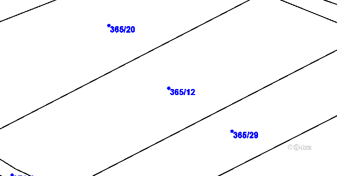 Parcela st. 365/12 v KÚ Hořepník, Katastrální mapa