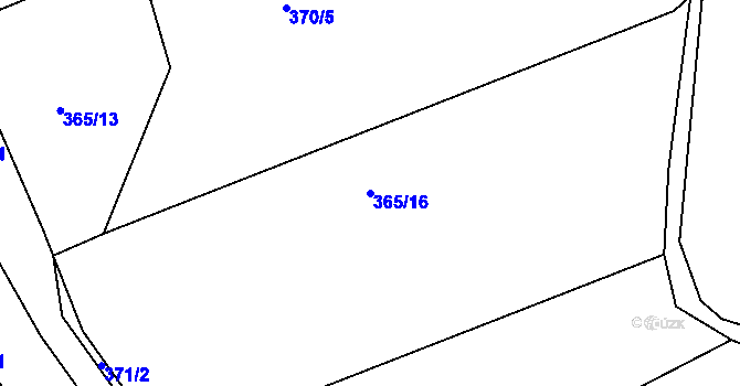 Parcela st. 365/16 v KÚ Hořepník, Katastrální mapa