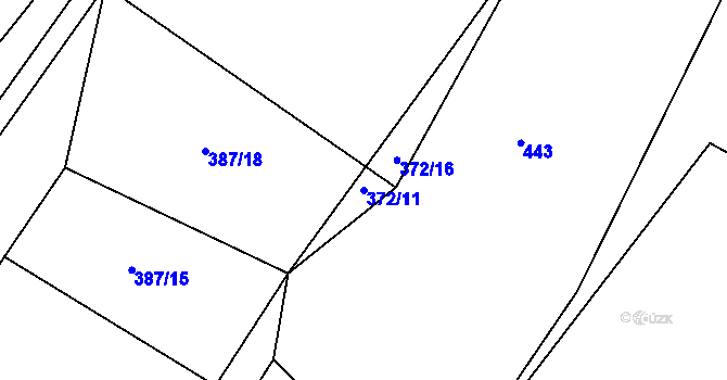 Parcela st. 372/11 v KÚ Hořepník, Katastrální mapa