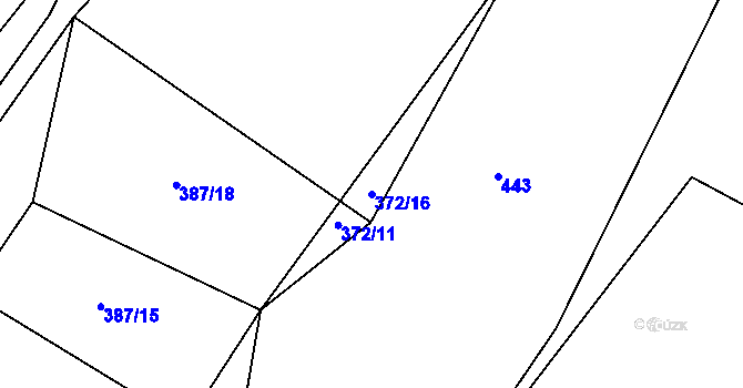 Parcela st. 372/16 v KÚ Hořepník, Katastrální mapa