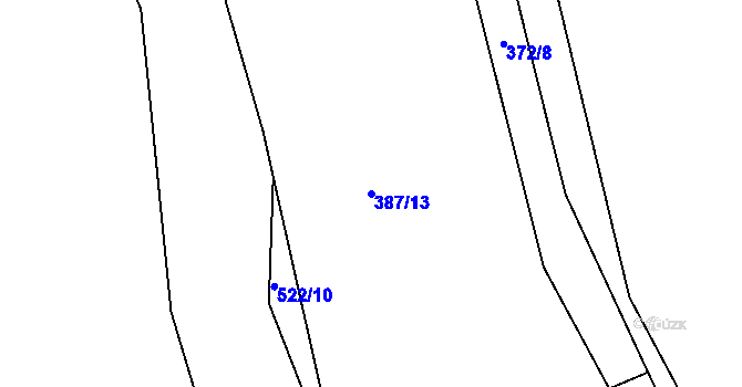 Parcela st. 387/13 v KÚ Hořepník, Katastrální mapa
