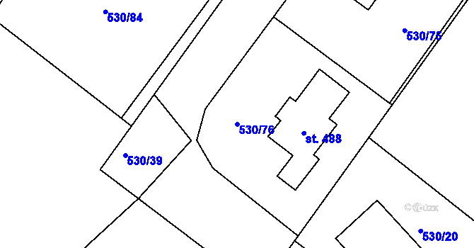 Parcela st. 530/76 v KÚ Hořepník, Katastrální mapa