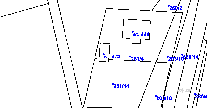 Parcela st. 473 v KÚ Hořepník, Katastrální mapa