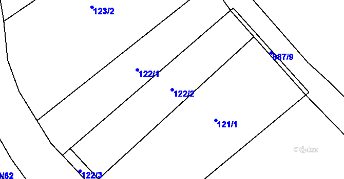 Parcela st. 122/2 v KÚ Hořepník, Katastrální mapa