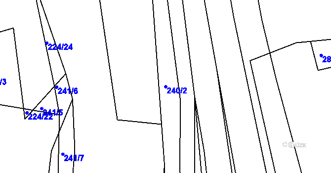 Parcela st. 240/2 v KÚ Rovná u Hořepníku, Katastrální mapa