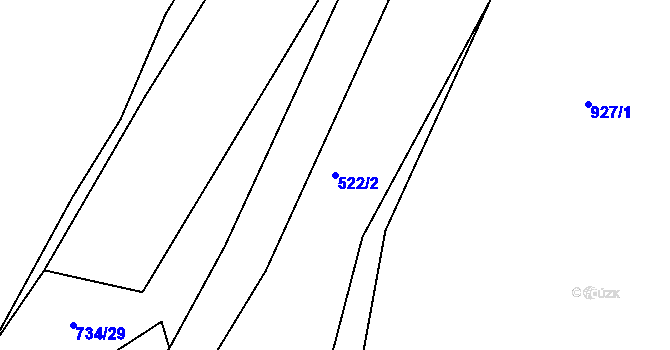 Parcela st. 522/2 v KÚ Rovná u Hořepníku, Katastrální mapa