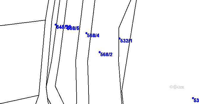 Parcela st. 568/2 v KÚ Rovná u Hořepníku, Katastrální mapa