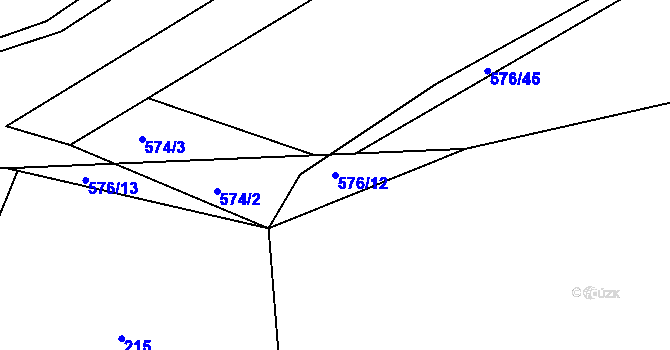 Parcela st. 576/12 v KÚ Rovná u Hořepníku, Katastrální mapa