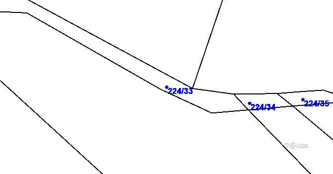 Parcela st. 224/33 v KÚ Rovná u Hořepníku, Katastrální mapa