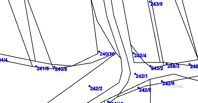 Parcela st. 240/10 v KÚ Rovná u Hořepníku, Katastrální mapa