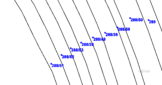 Parcela st. 288/28 v KÚ Rovná u Hořepníku, Katastrální mapa