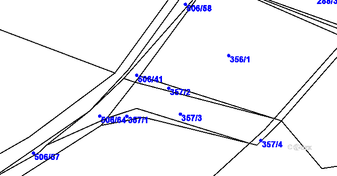 Parcela st. 357/2 v KÚ Rovná u Hořepníku, Katastrální mapa