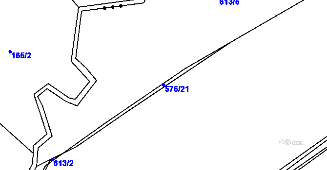 Parcela st. 576/21 v KÚ Rovná u Hořepníku, Katastrální mapa
