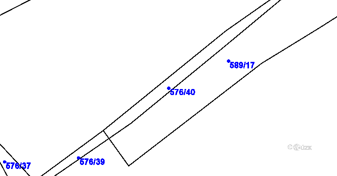Parcela st. 576/40 v KÚ Rovná u Hořepníku, Katastrální mapa